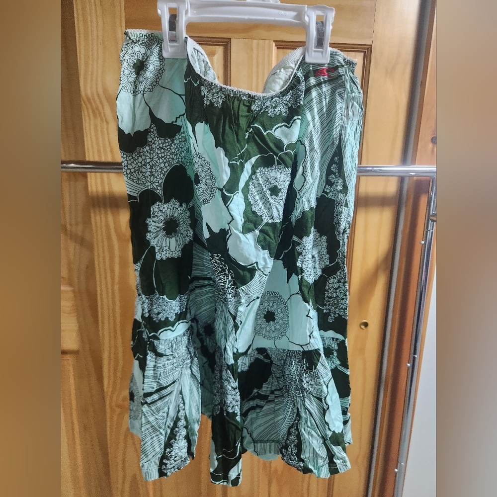 Oneill  Green Floral A-Line Tiered Skirt
